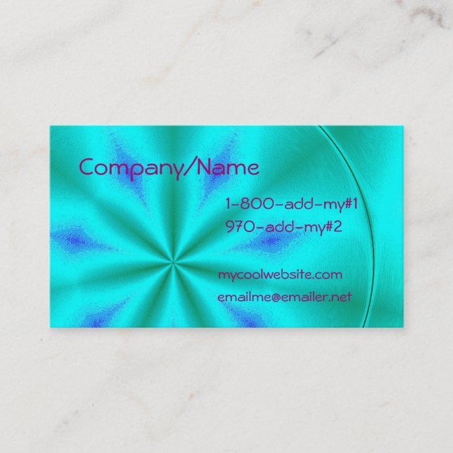 Turquoise Fruit Color Business Card (Front)
