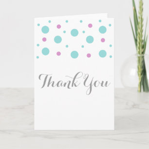 Turquoise Fuchsia Confetti Thank You Card