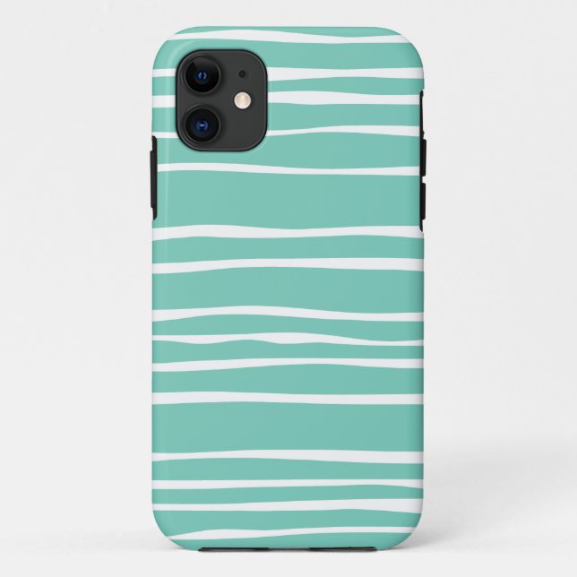 Turquoise Funky Striped iPhone 5/5S Case (Back)