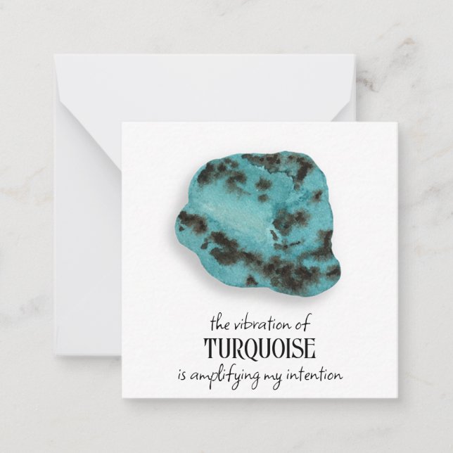 *~*  TURQUOISE Gem Intention AP64 Flat Note Card (Front)