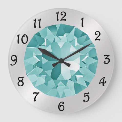 Turquoise Gem Large Clock
