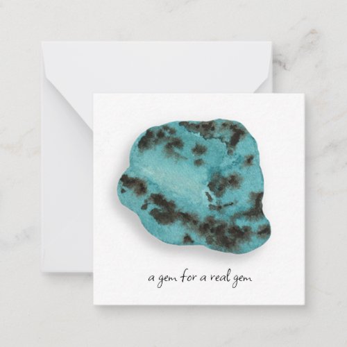   TURQUOISE Gemstone AP64 Flat Note Card