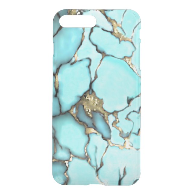 Turquoise Gemstone Gold Matrix Uncommon iPhone Case (Back)