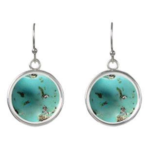 Turquoise Gemstone Image Drop Earrings