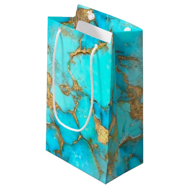 turquoise gemstone small Gift Bag (Front Angled)