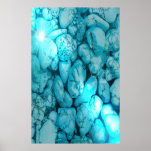 Turquoise Gemstone Sun Poster