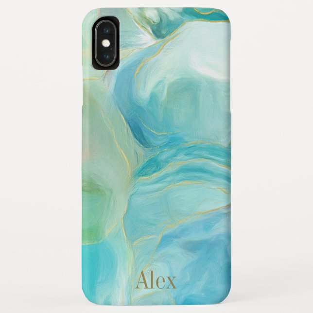 Turquoise Gemstone Watercolor Geode Case-Mate iPhone Case (Back)