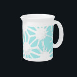 Turquoise geometric pattern beverage pitcher<br><div class="desc">Turquoise and white geometric pattern</div>