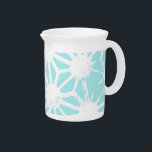 Turquoise geometric pattern beverage pitcher<br><div class="desc">Turquoise and white geometric pattern</div>