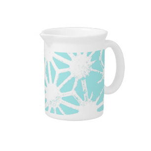 Turquoise geometric pattern beverage pitcher