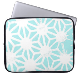 Turquoise geometric pattern laptop sleeve