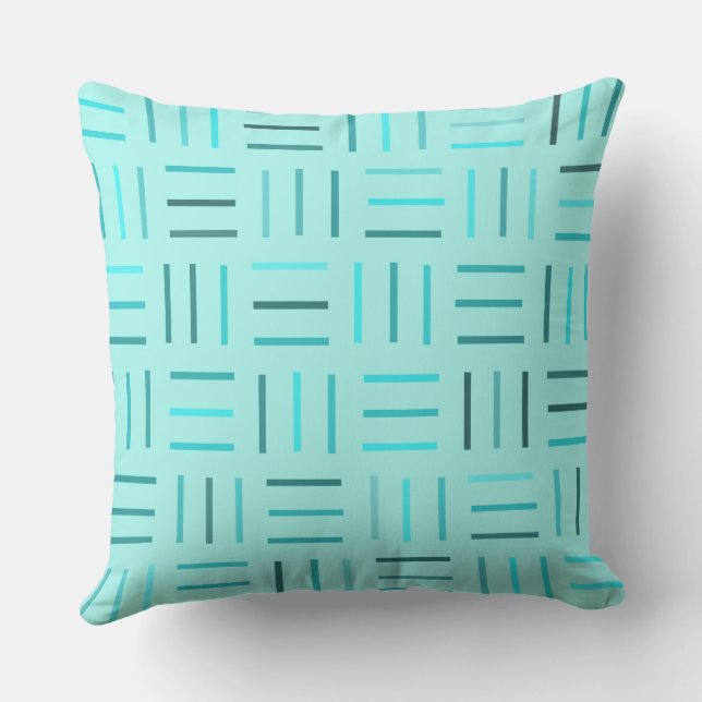Turquoise Geometric Throw Pillow (Back)