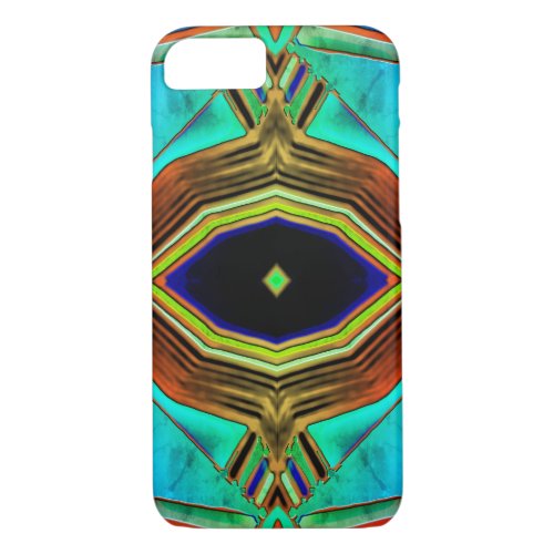 Turquoise Geometrical Design Shapes iPhone 87 Case