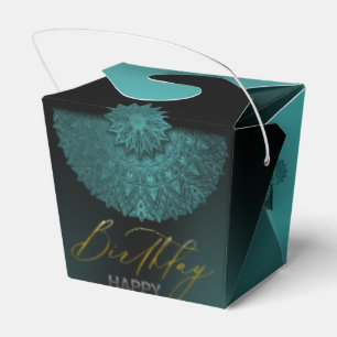 turquoise gift box decorated in compliance