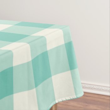Turquoise Gingham / Buffalo Check Tablecloth by Richard__Stone at Zazzle