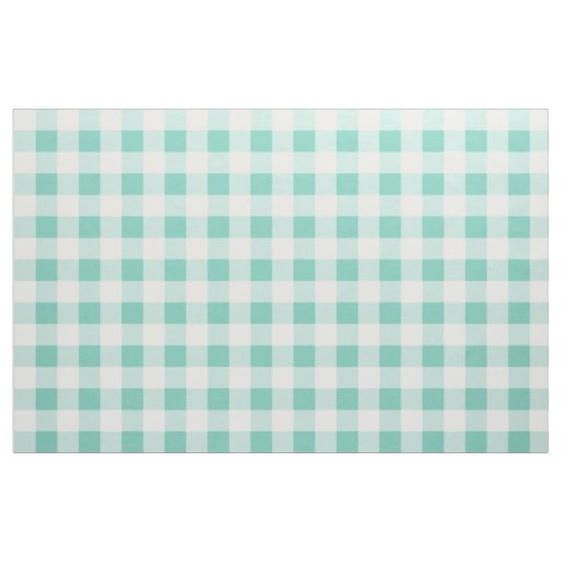 Turquoise Gingham Pattern Fabric