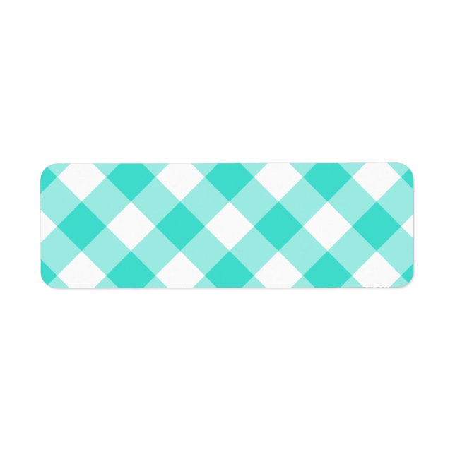 Turquoise Gingham Pattern Label (Front)