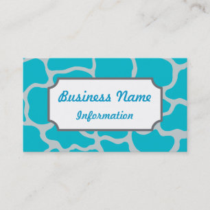 Turquoise Giraffe Print Business Card