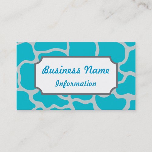 Turquoise Giraffe Print Business Card