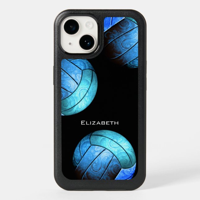 turquoise girls volleyball otterbox iPhone case (Back)