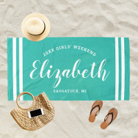 Turquoise Girls Weekend Monogram Name