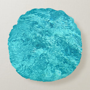 Turquoise Glass Look Round Turquoise Pillow