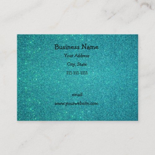 Turquoise glitter business cards