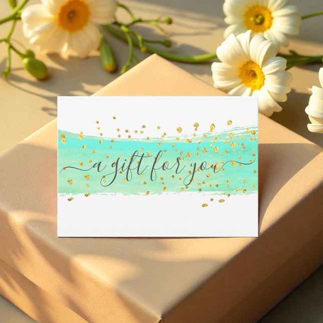 Turquoise Glitter Business Gift Certificate (Creator Uploaded)