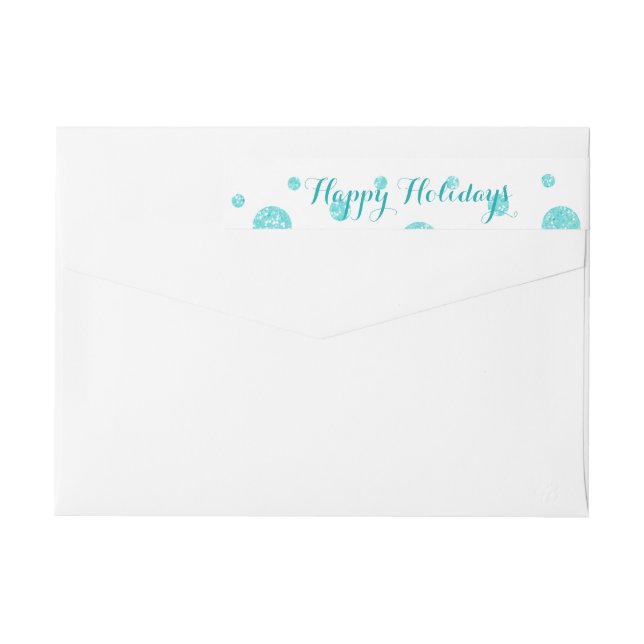 Turquoise Glitter Confetti Wrap Around Label (Back)