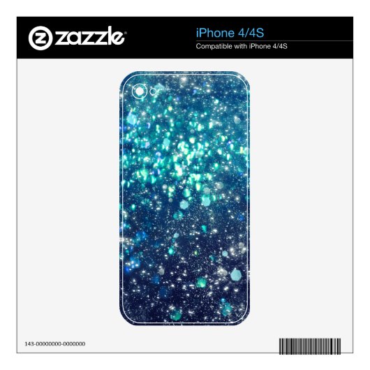 Turquoise Glitter iPhone 4S Skin (Product)