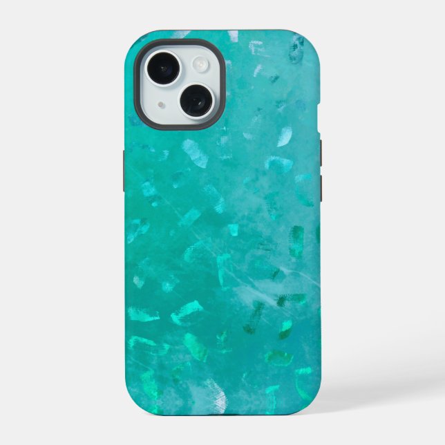 Turquoise Glitter Iphone Case (Back)