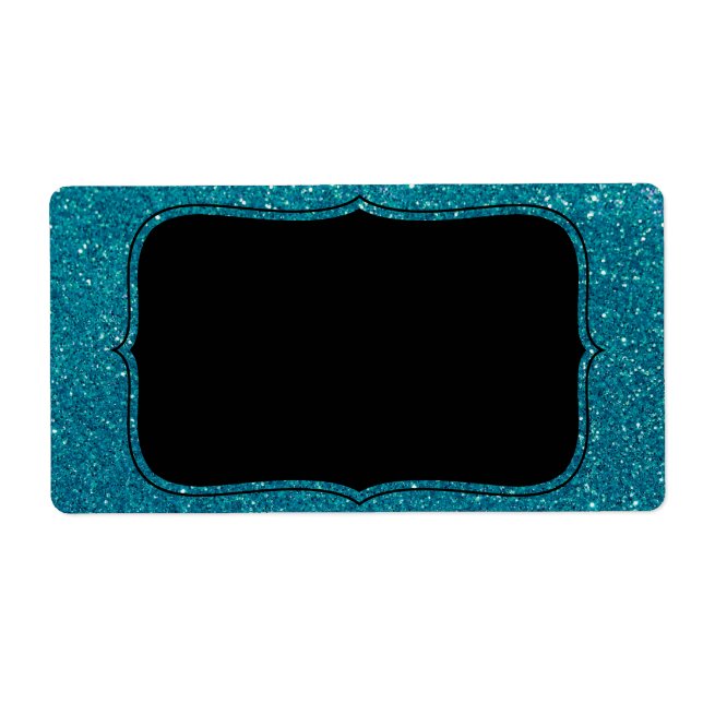 Turquoise Glitter Label (Front)