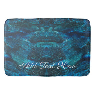 Turquoise Glitter Paint Strokes Bath Mat