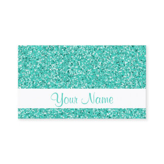 Turquoise Glitter Pattern Look-like Business Card