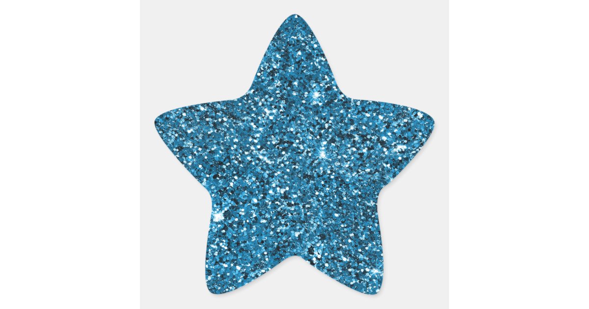 Chic Teal Faux Glitter Star Sticker, Zazzle