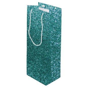 Turquoise Glitter Wine Gift Bag by Brothergravydesigns at Zazzle