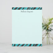 Turquoise Glitter Zebra Print Monogram (Standing Front)