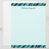 Turquoise Glitter Zebra Print Monogram (Front/Back)