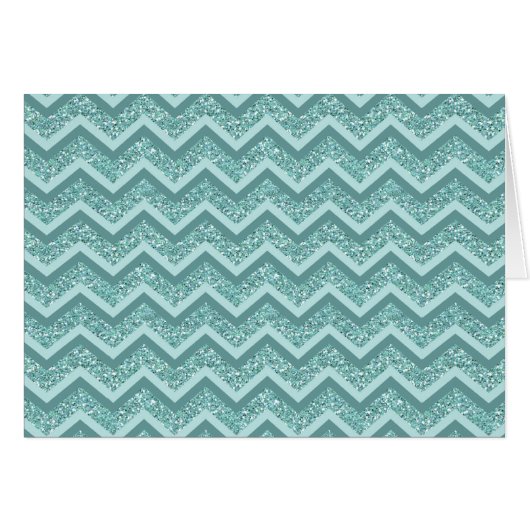 Turquoise Glitter ZigZag Pattern Cards (Front Horizontal)