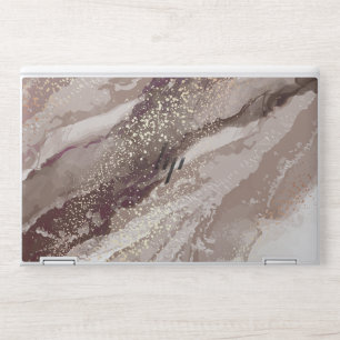 Turquoise Gold Abstract silver glitter HP Laptop Skin