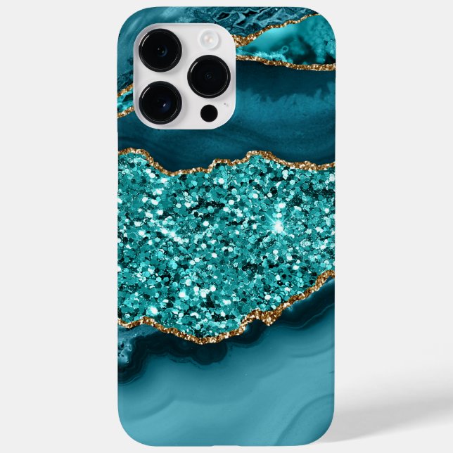 TURQUOISE & GOLD AGATE PATTERN Case-Mate iPhone CASE (Back)