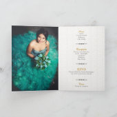 Turquoise & Gold Arabian Quinceañera Photo Invitation (Inside)
