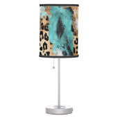 Turquoise Gold Black Leopard Table Lamp (Right)