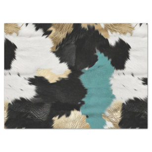 Black and White Cowhide Cow's Hide Patterned Tissue Paper