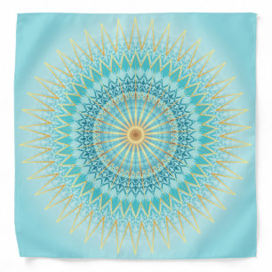 Turquoise Gold Boho Mandala Bandana