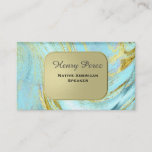 Turquoise Gold Business Card at Zazzle