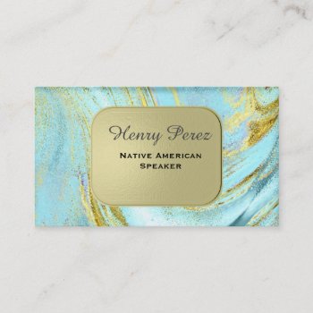 Turquoise Gold Business Card by valeriegayle at Zazzle