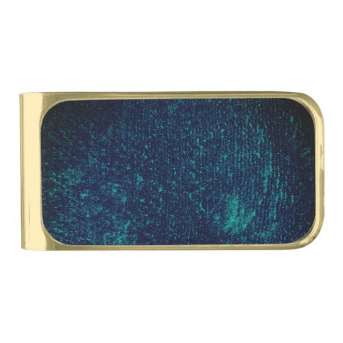 Turquoise  gold finish money clip