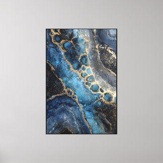 Turquoise Gold Geode – Abstract Crystal-Inspired   Canvas Print