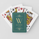 Turquoise Gold Personalized Monogram And Name Playing Cards at Zazzle